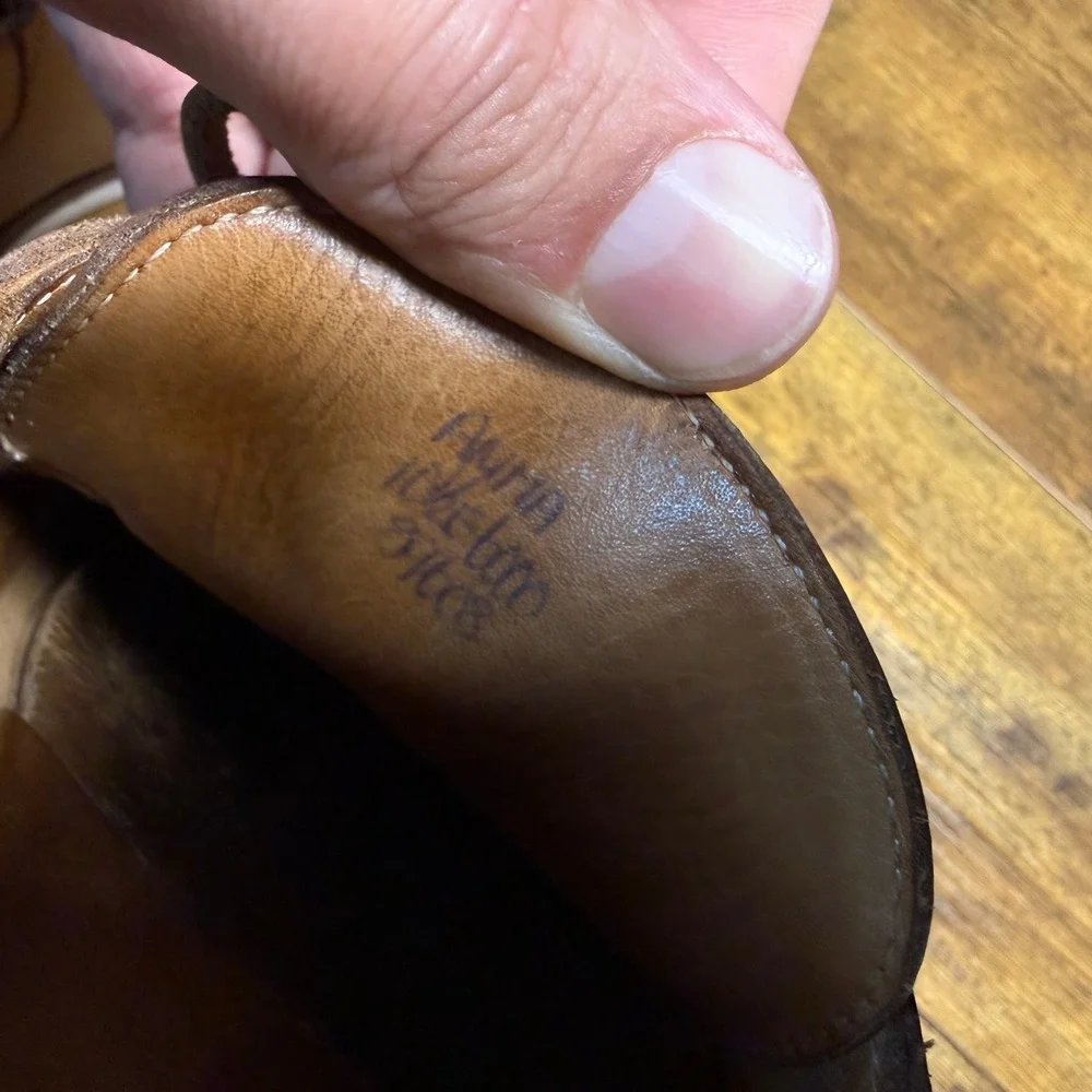 John Lobb Arima 89608 Tan Leather Derby Shoes Mens 10.5E